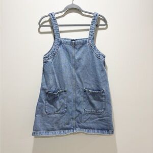MONKL Women’s Denim Short Overall Dress Sleeveless Cotton Trendy Size Small